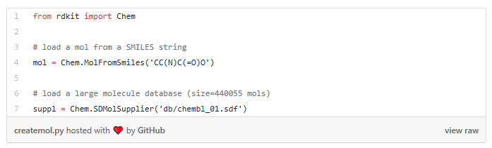 RDKit code